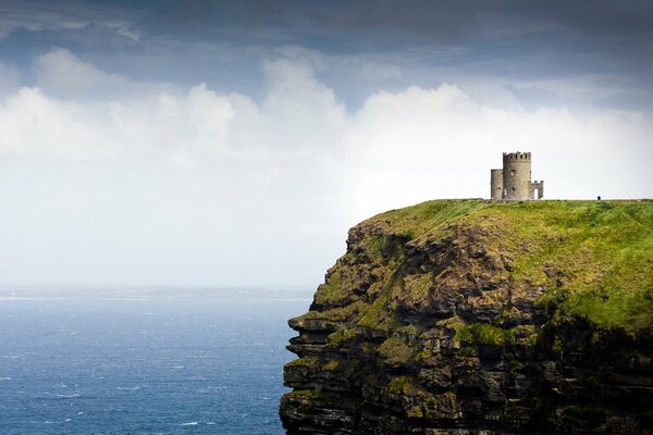 Ireland tower on the edge of a cliff