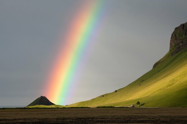 A natural phenomenon near the mountains of Iceland