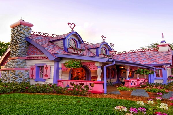 Pink children s fairy-tale house