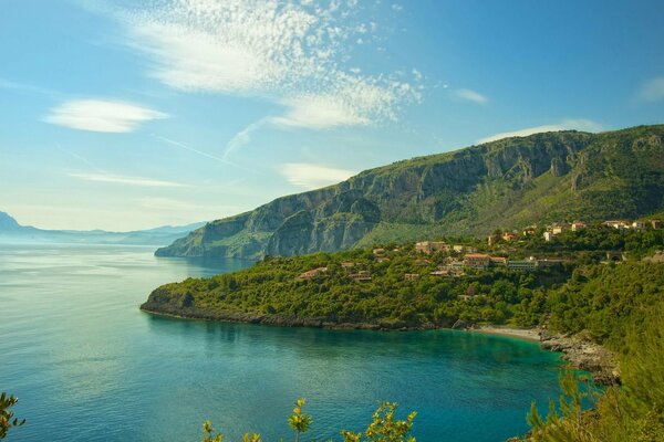 An Italian town with a seaside