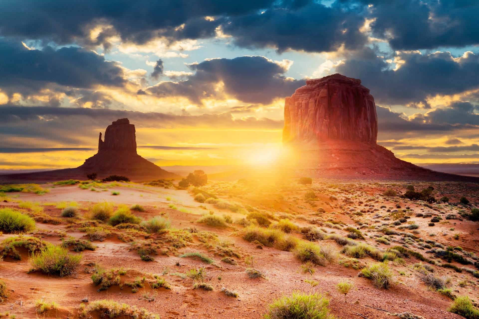 stany zjednoczone arizona utah monument valley formacja geologiczna pustynia słońce światło