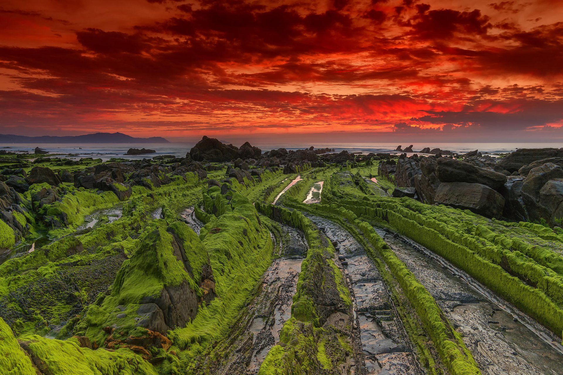 amanecer rocas costa océano