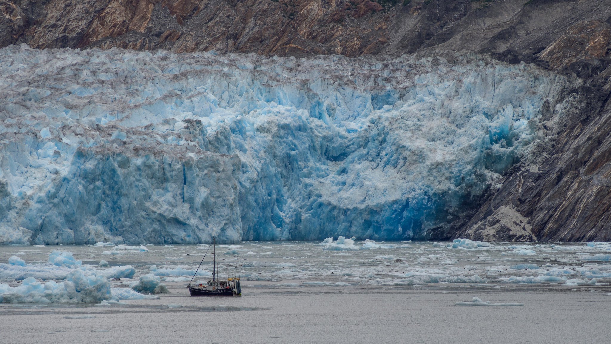 berge gletscher meer schiff