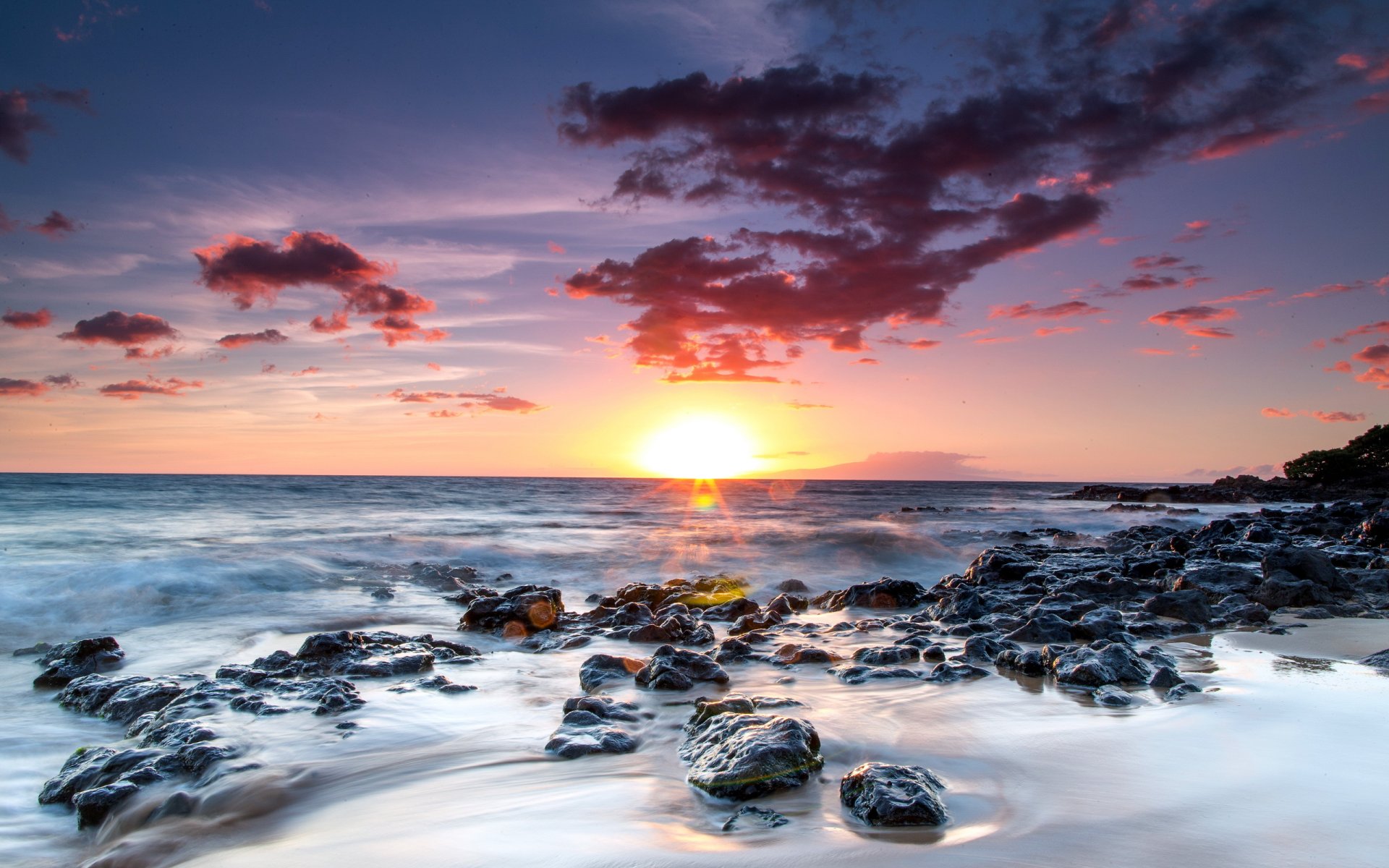 puesta de sol mar paisaje