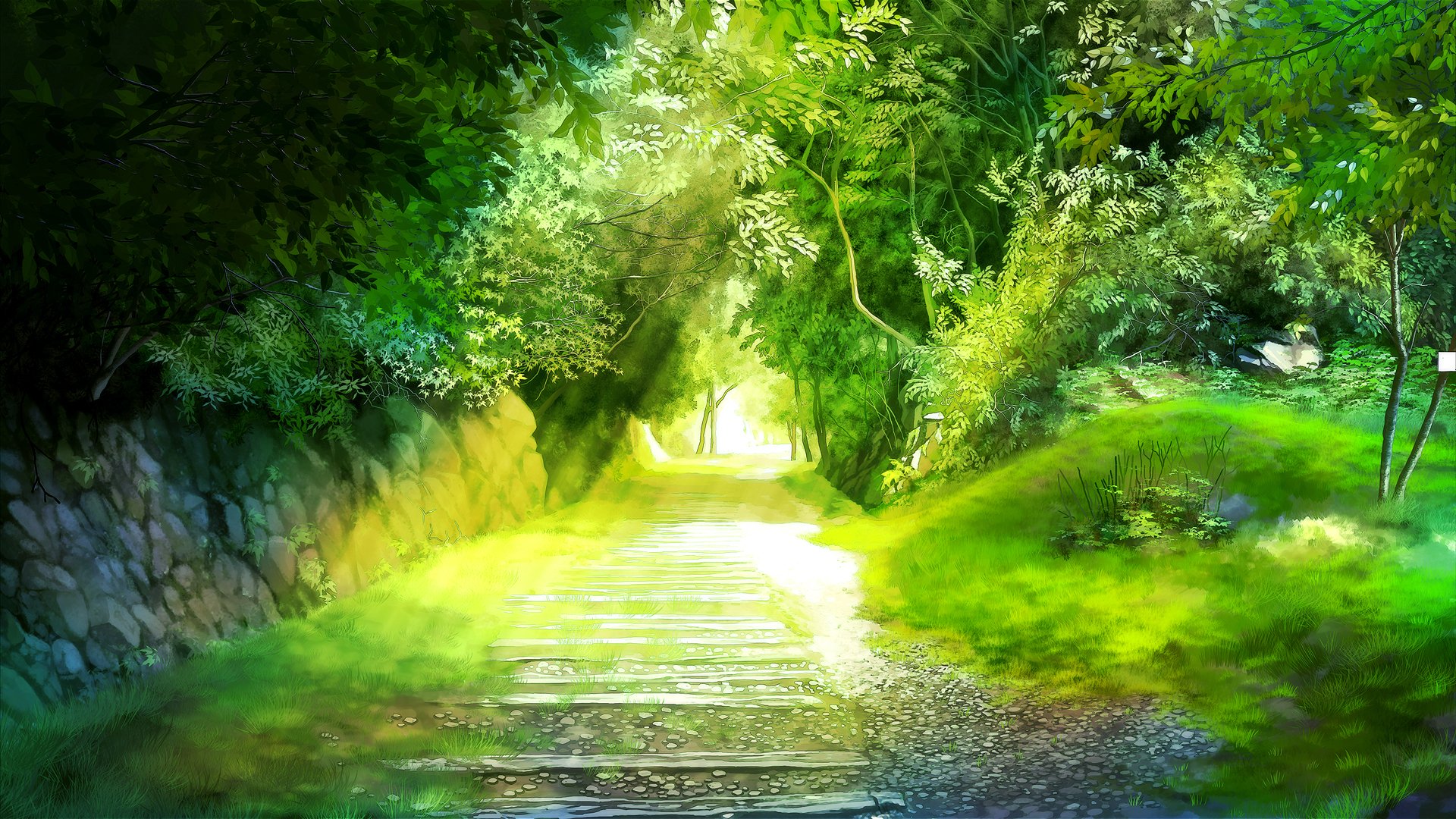 miyukin okura miyuki paisaje callejón camino árboles vegetación