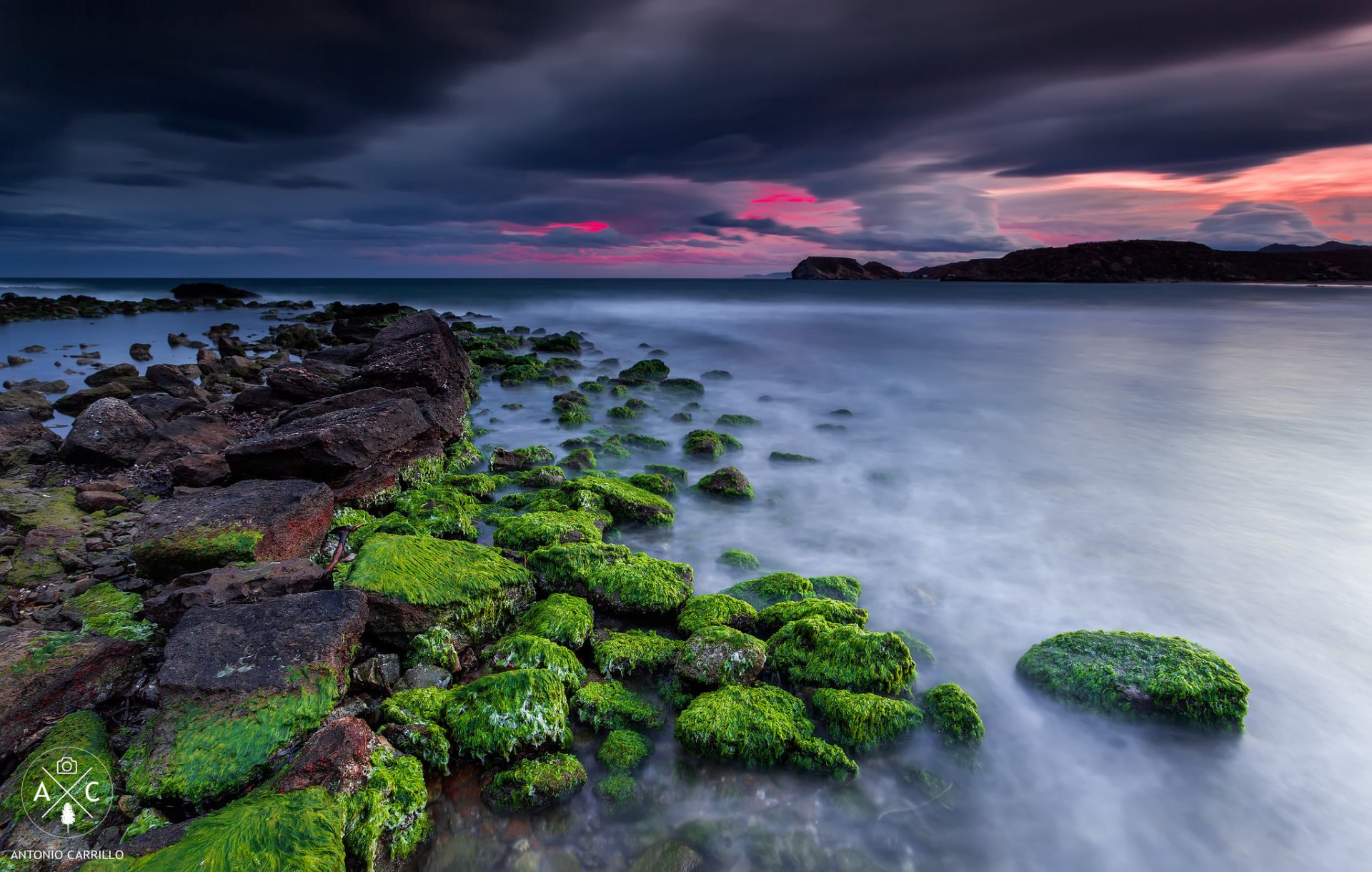 espagne murcie soir côte mer rochers ciel nuages