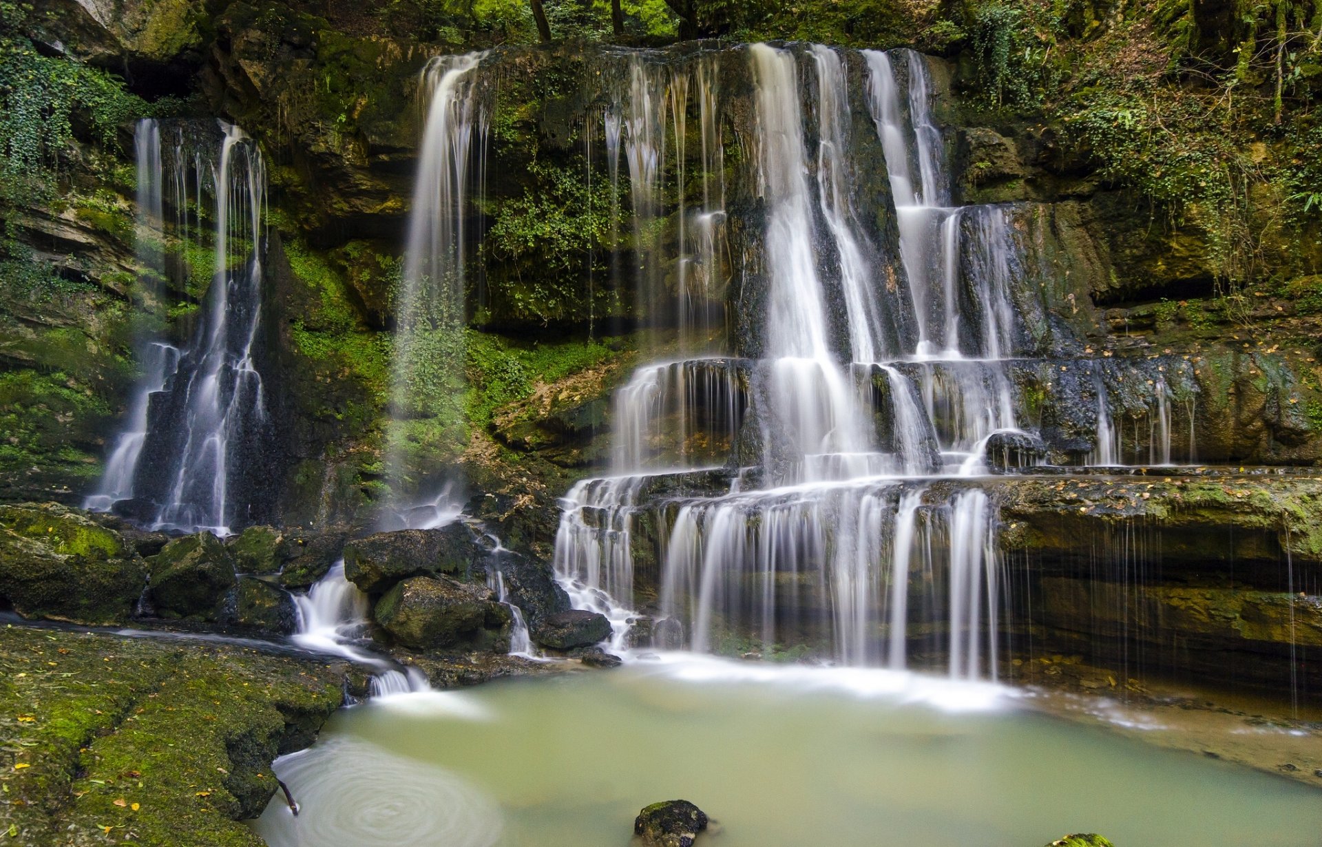 waterfall stage stone