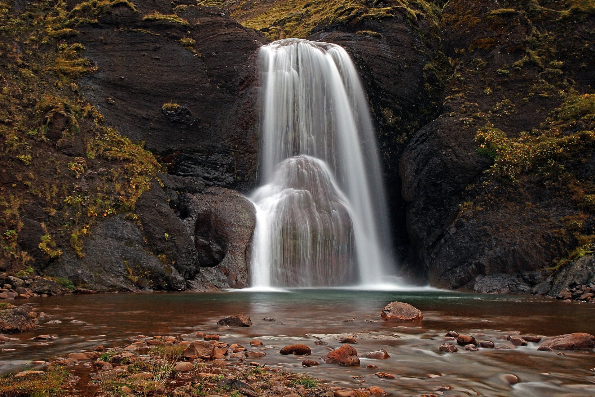 nature cascade automne rivière pierres rocher