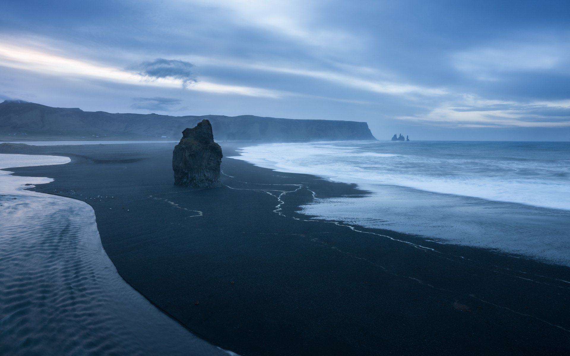 night sea beach landscape