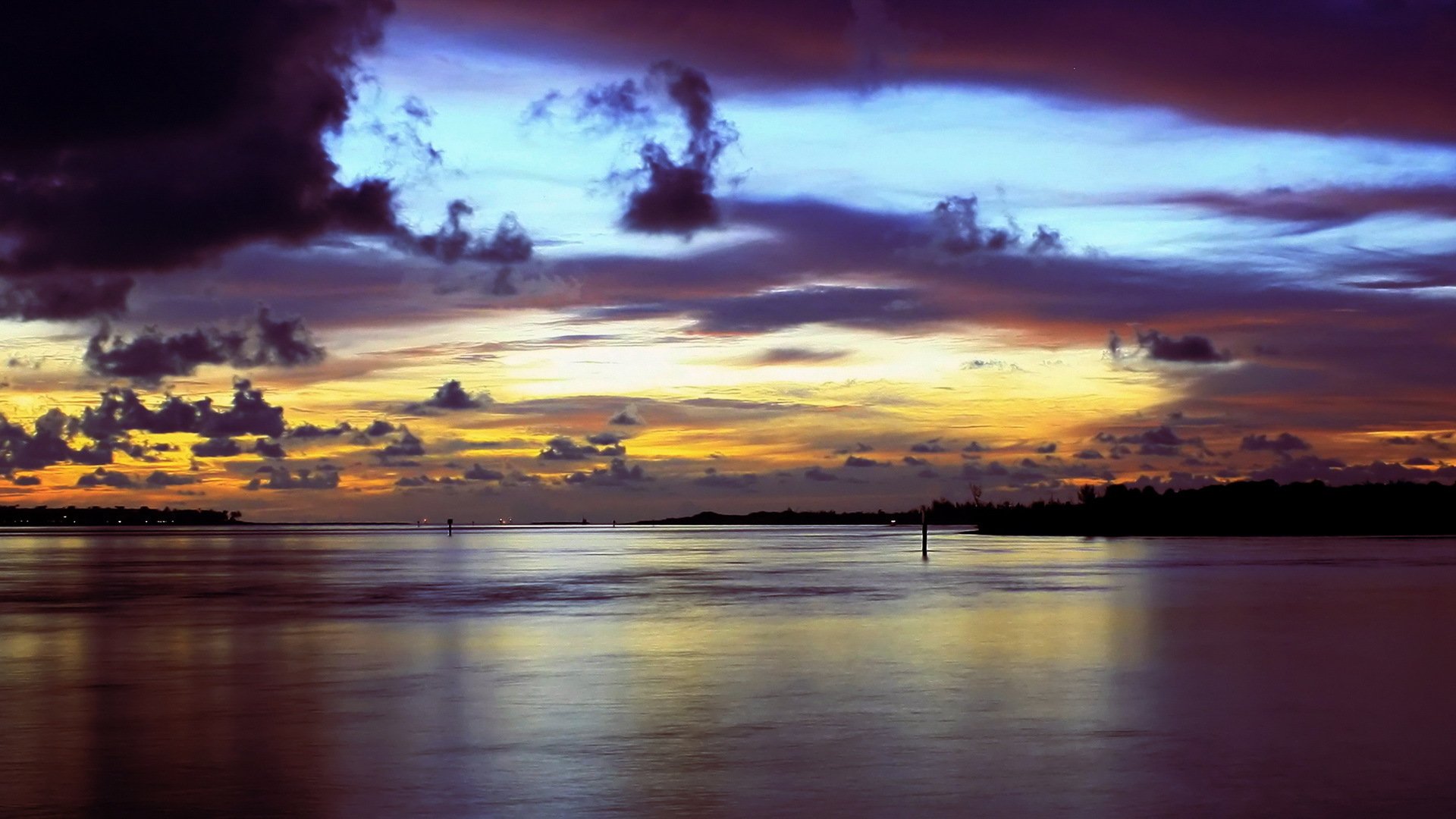 unset river landscape