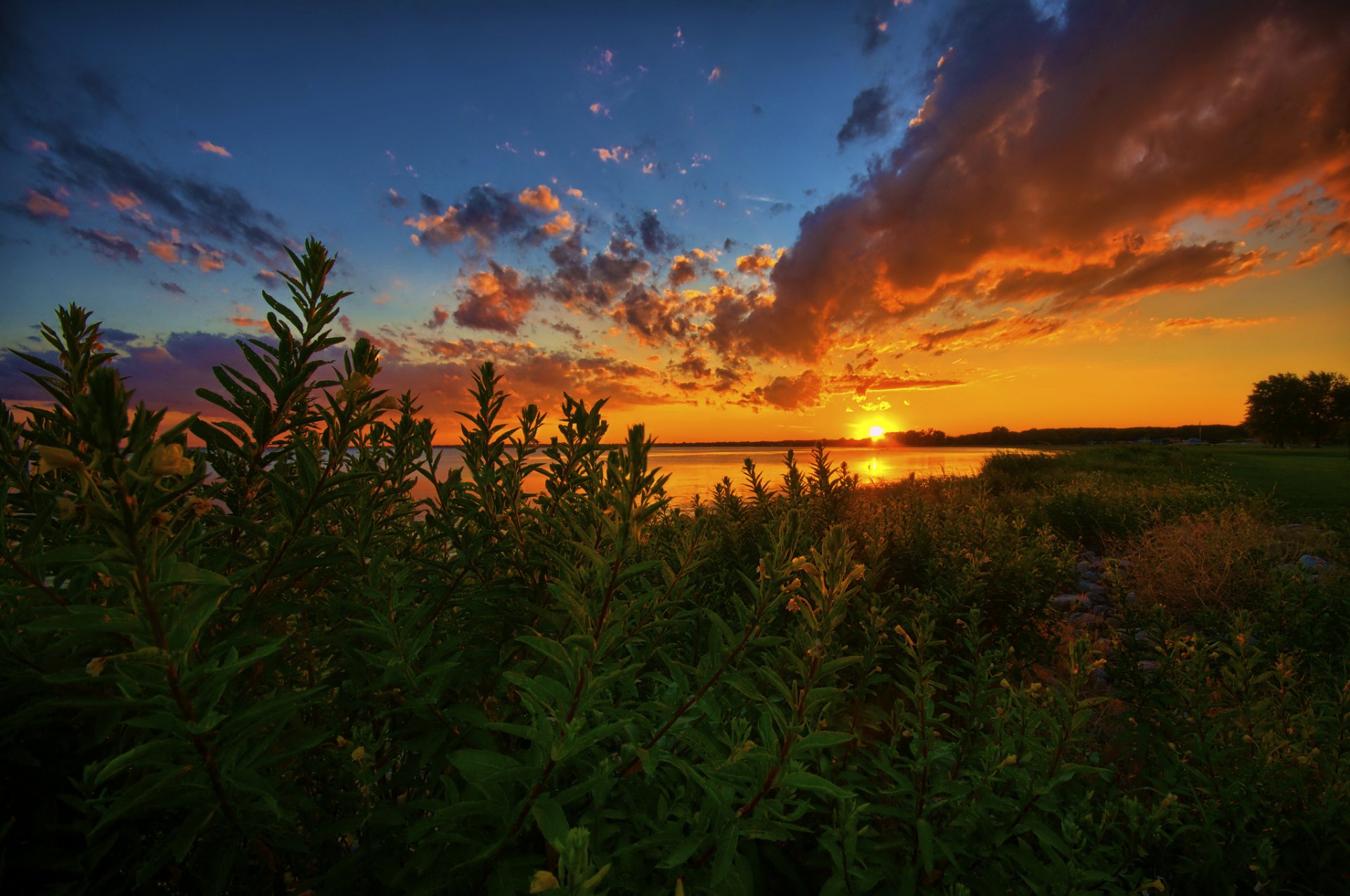 lake st clair lago st clair michigan tramonto nuvole