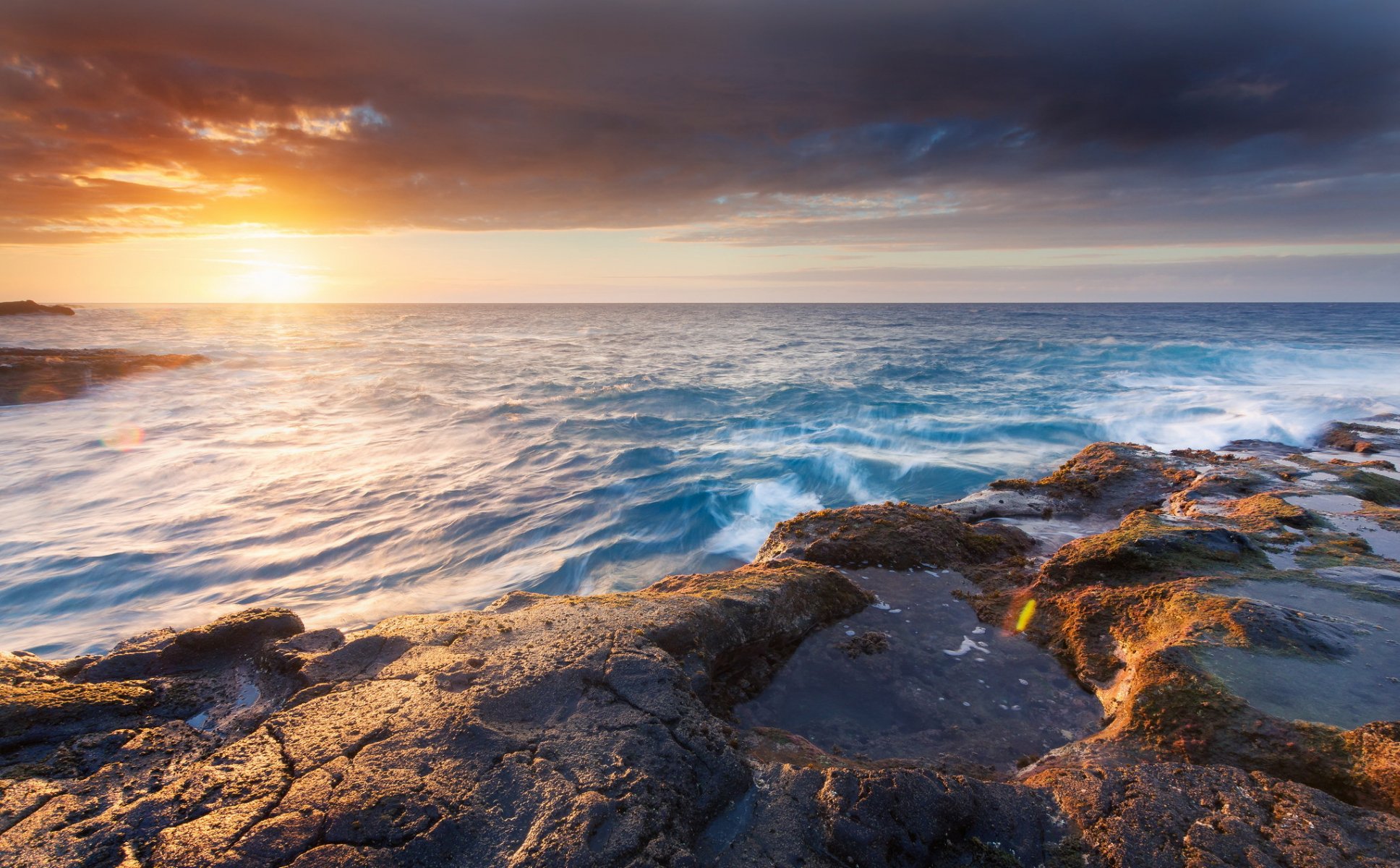 mer coucher de soleil paysage