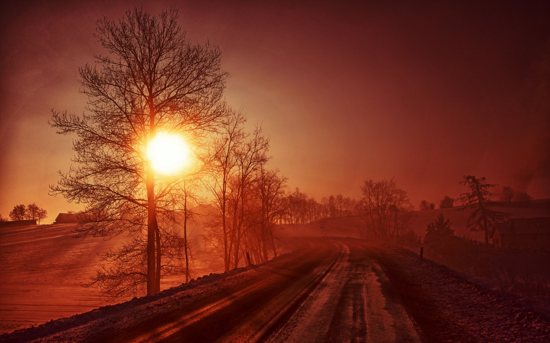 morgen straße landschaft