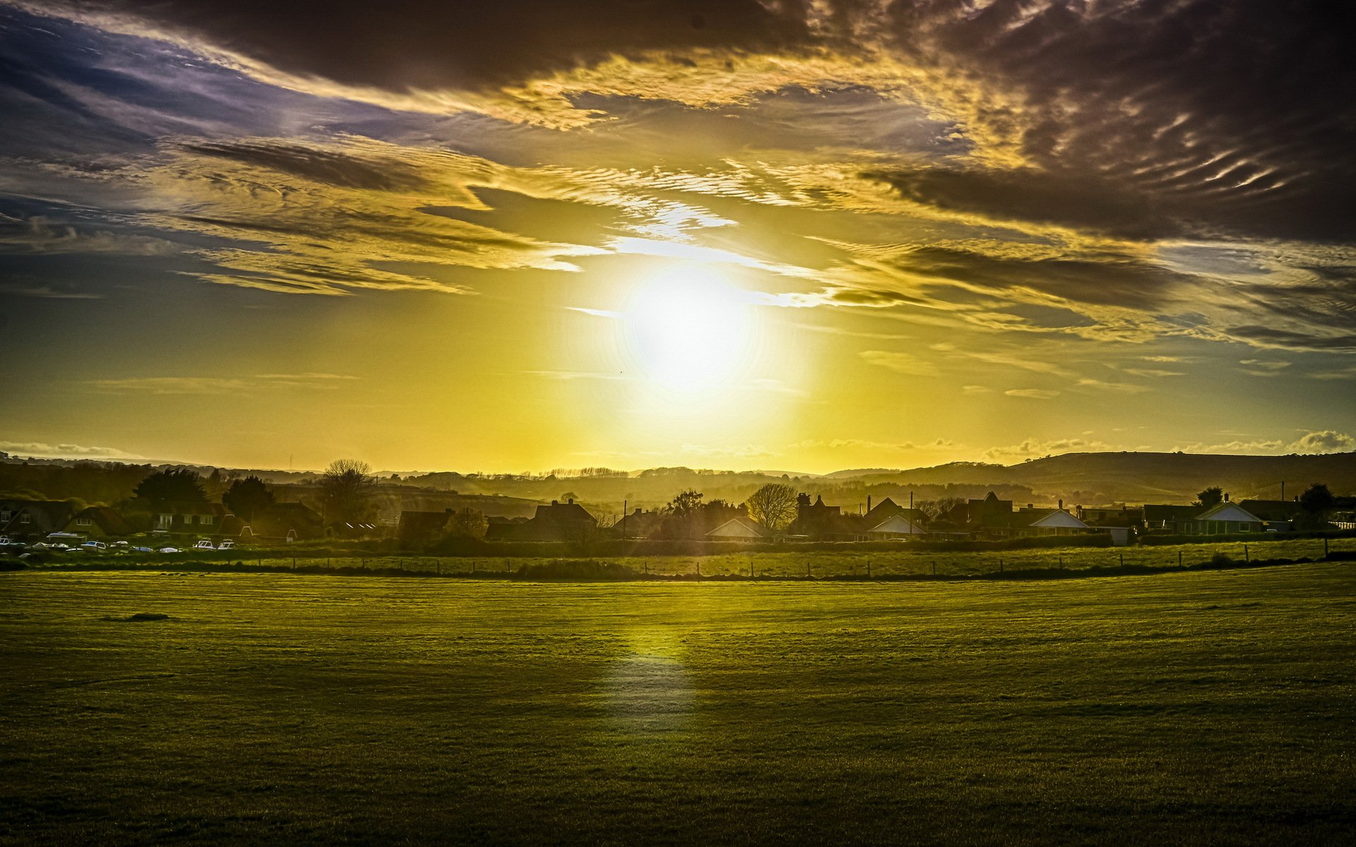 sonnenuntergang feld landschaft