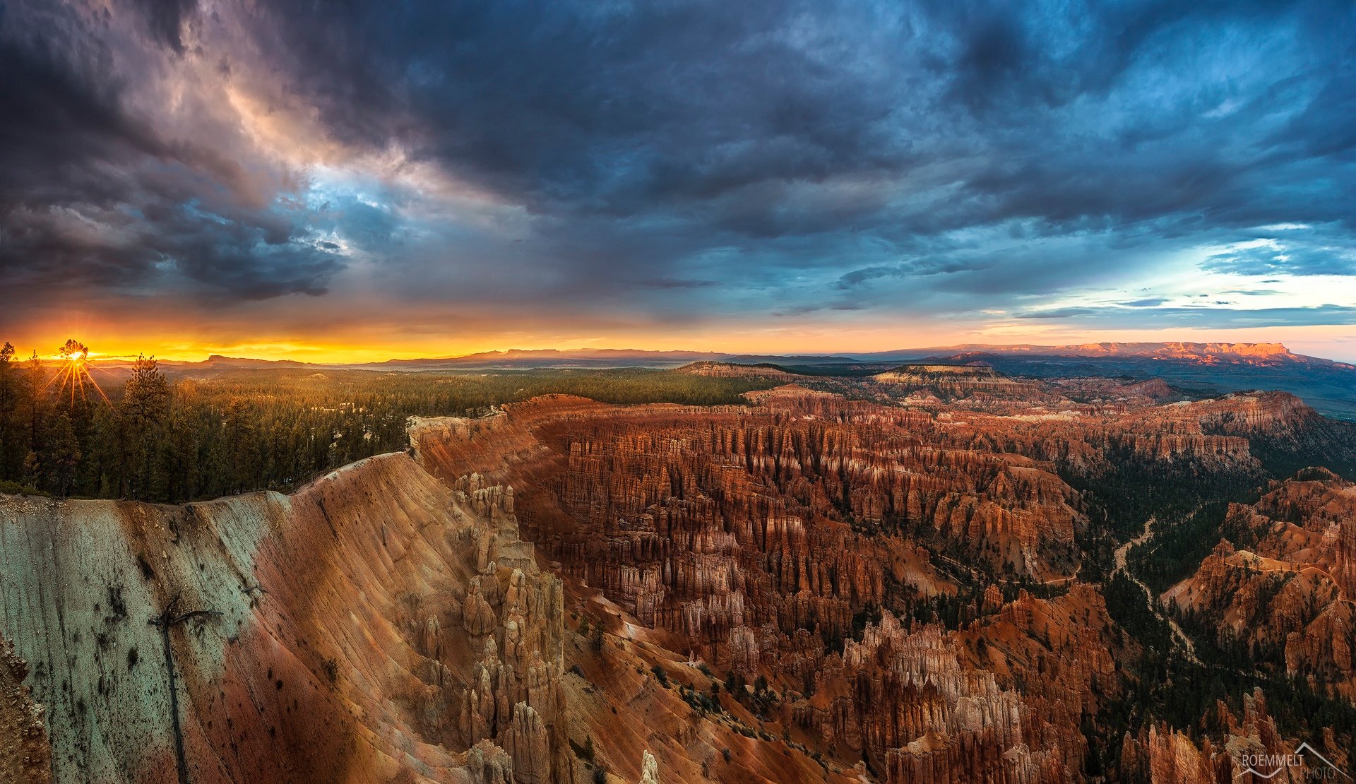 stany zjednoczone stan utah park narodowy bryce canyon wieczór panorama