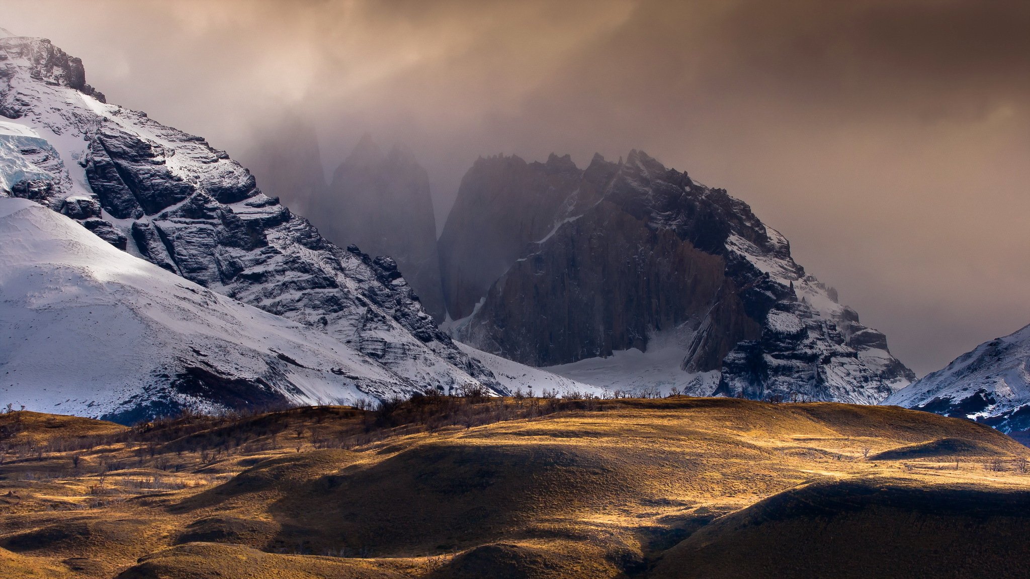 chile frío dreamscape oro hora de oro paisaje luz montañas