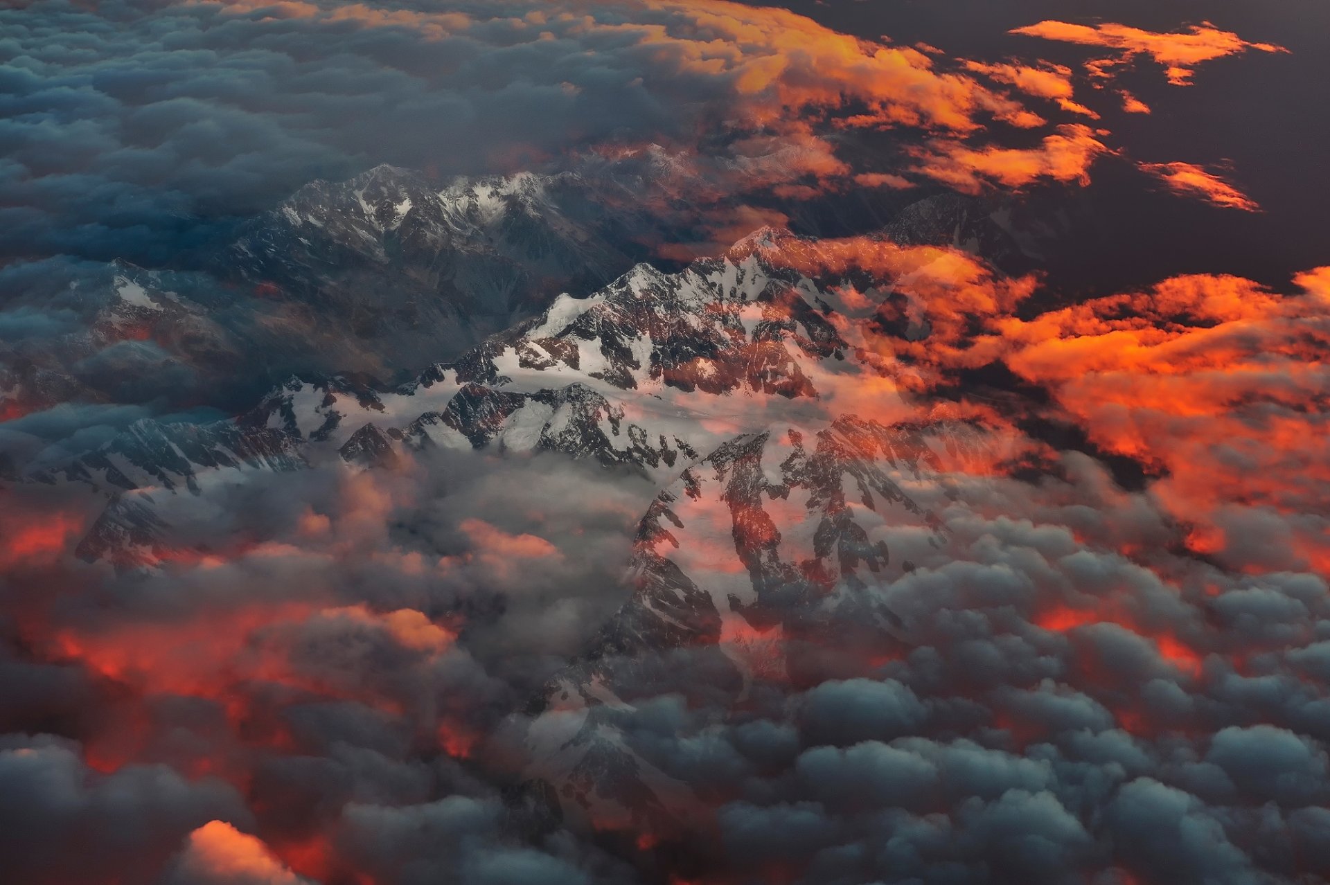 nouvelle-zélande île du sud montagnes alpes du sud matin nuages