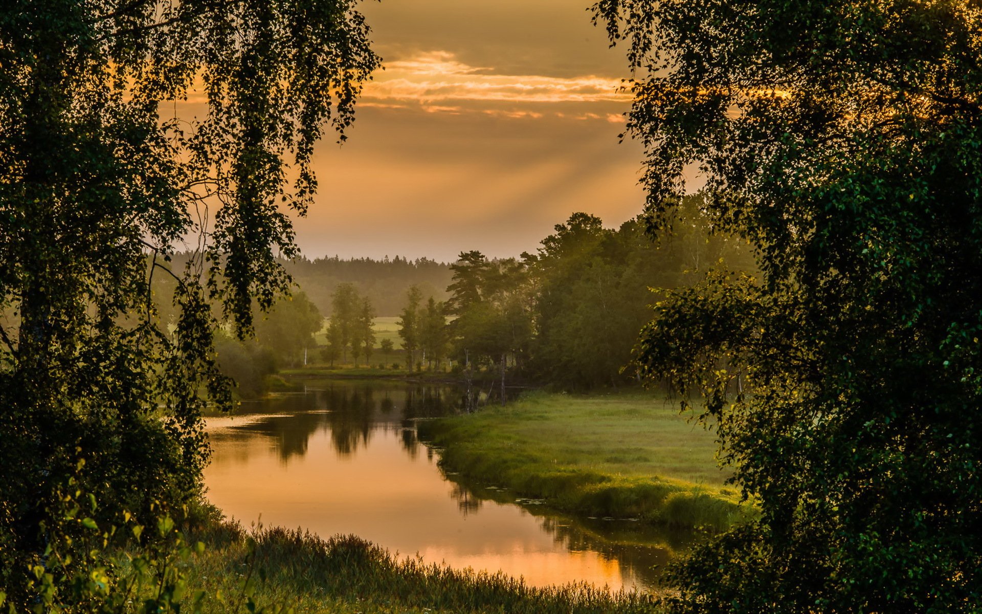 tramonto fiume paesaggio