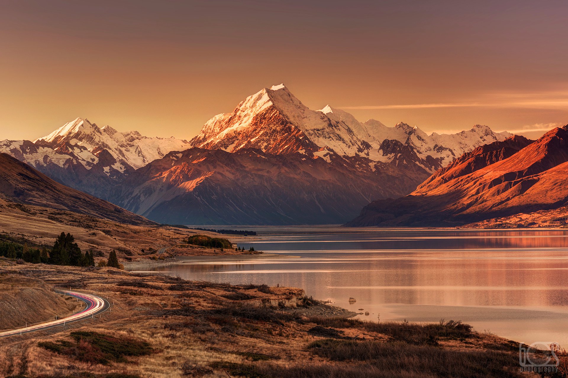 neuseeland südinsel berge südalpen mount cook neuseelands höchster punkt abend