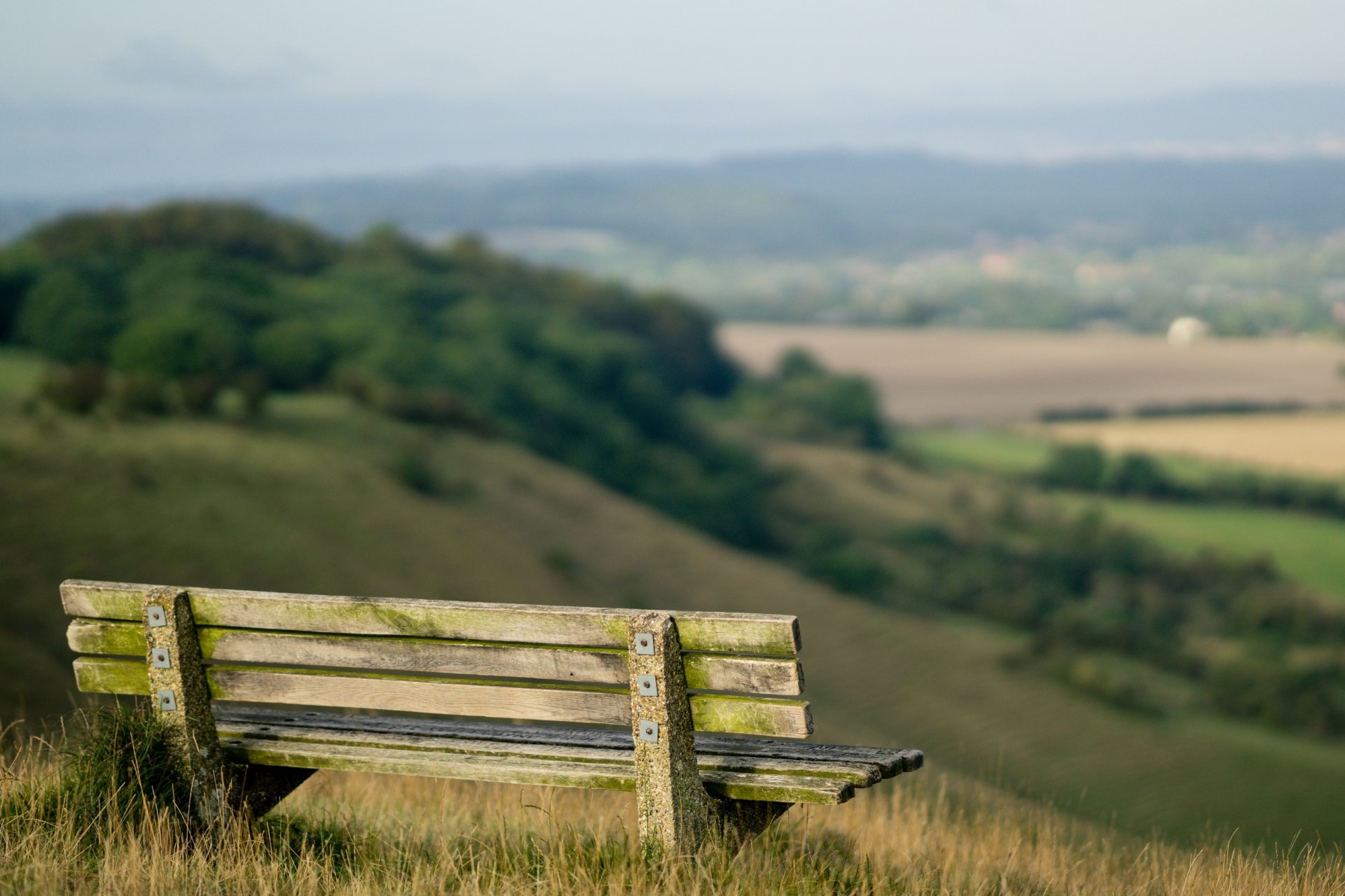 bench sky landscape