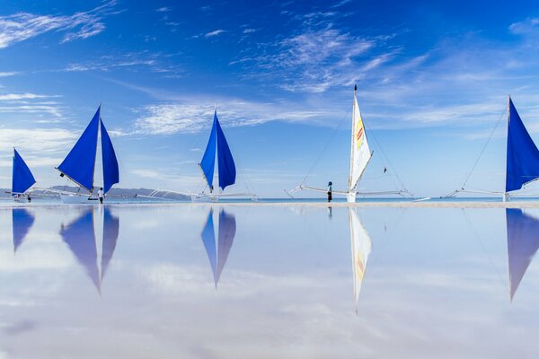 Sea boats sailboat sky