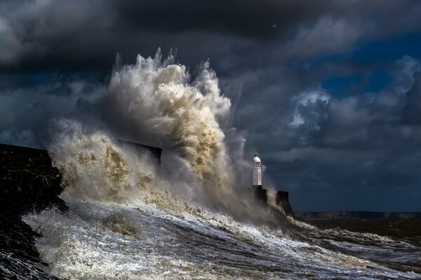 Storm surge hits the shore