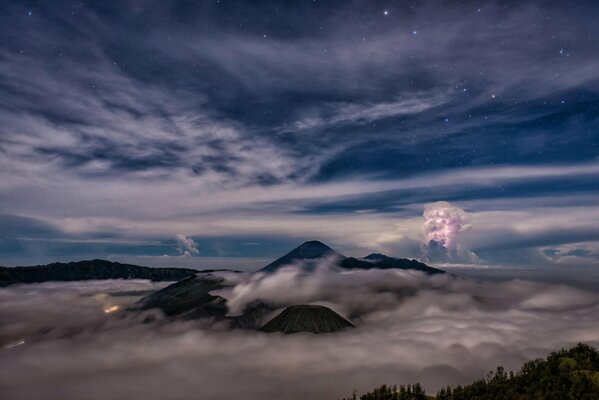 Die Leinwand der Wolken in Indonesien