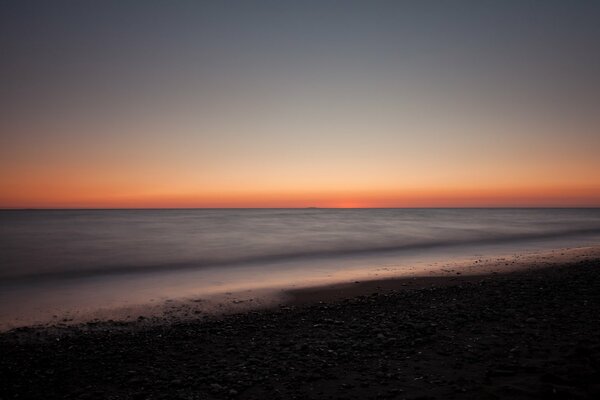 Landschaft Abendstrand Ufer und Kieselsteine