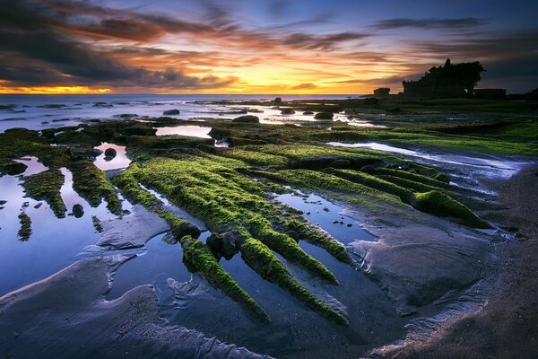 Sunset on the coast of Indonesia