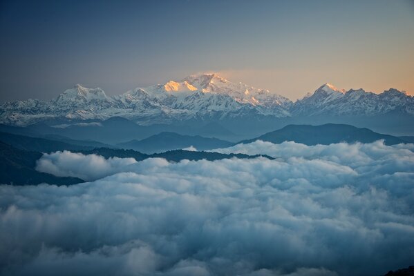 Early morning at the top of the Himalayas