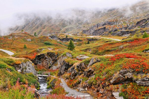 L automne a atteint les montagnes