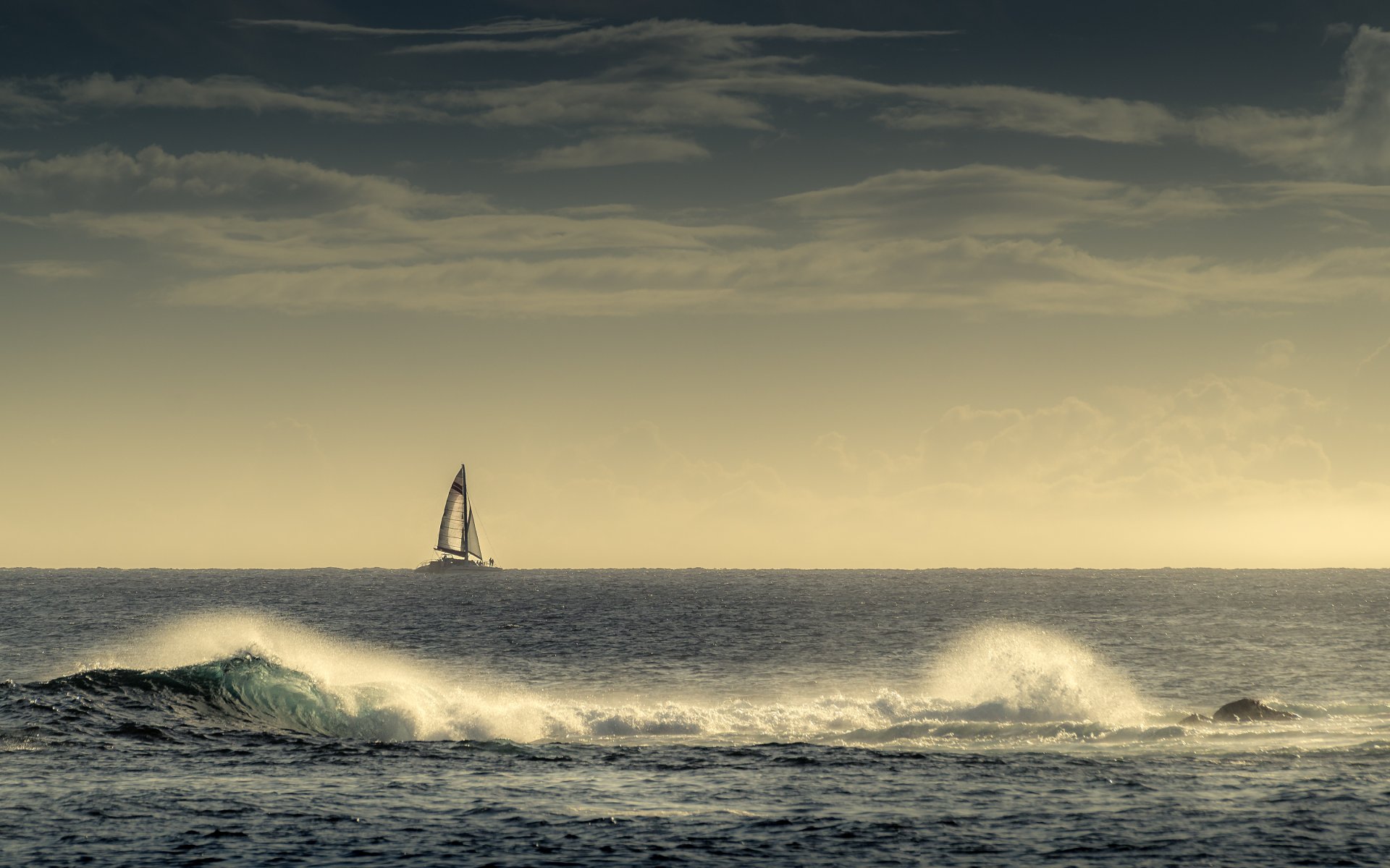 kauai poi pu océano velero costa olas