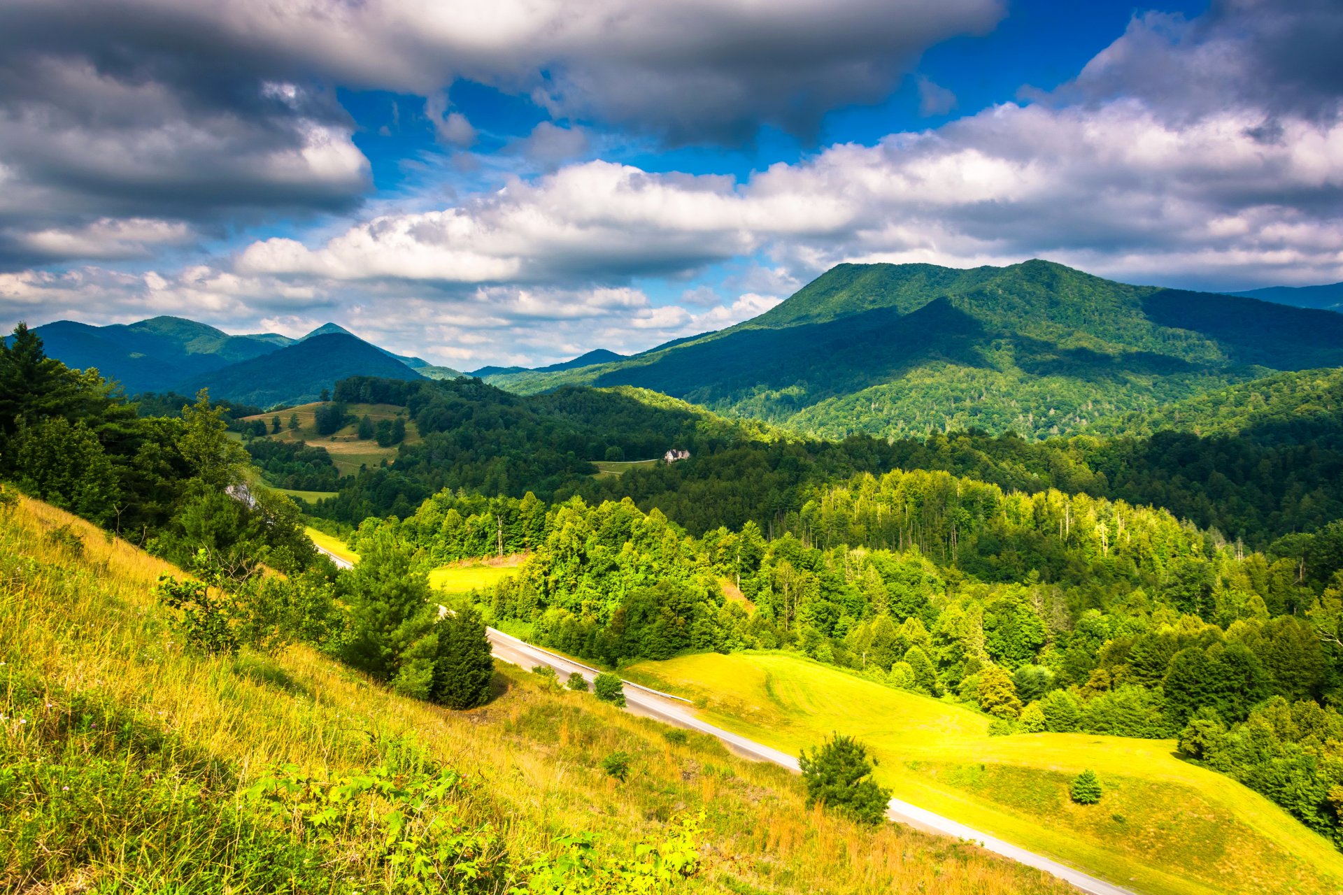 united states landscape mountain forest appalachian clouds nature photo