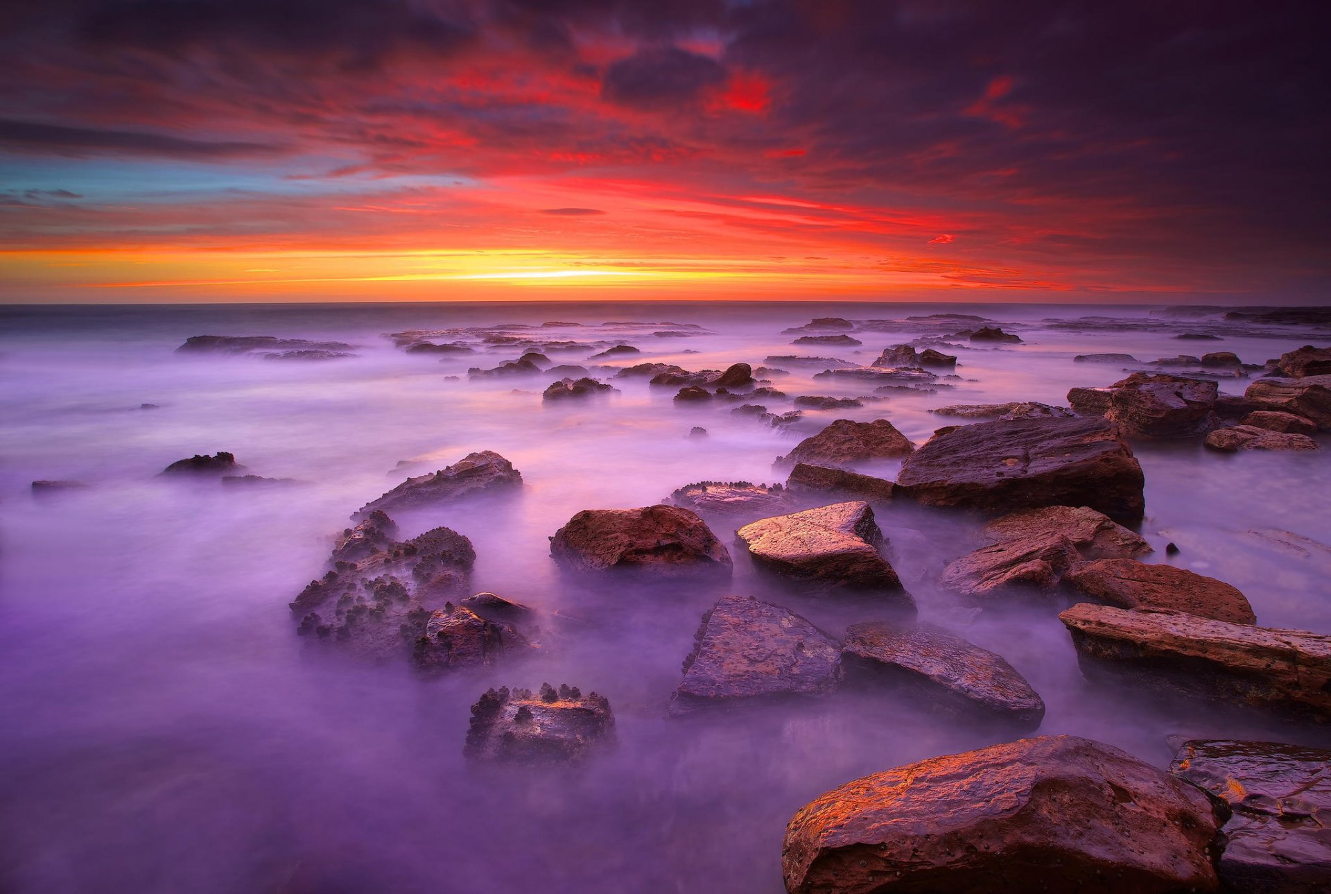 ea beach stones morning dawn