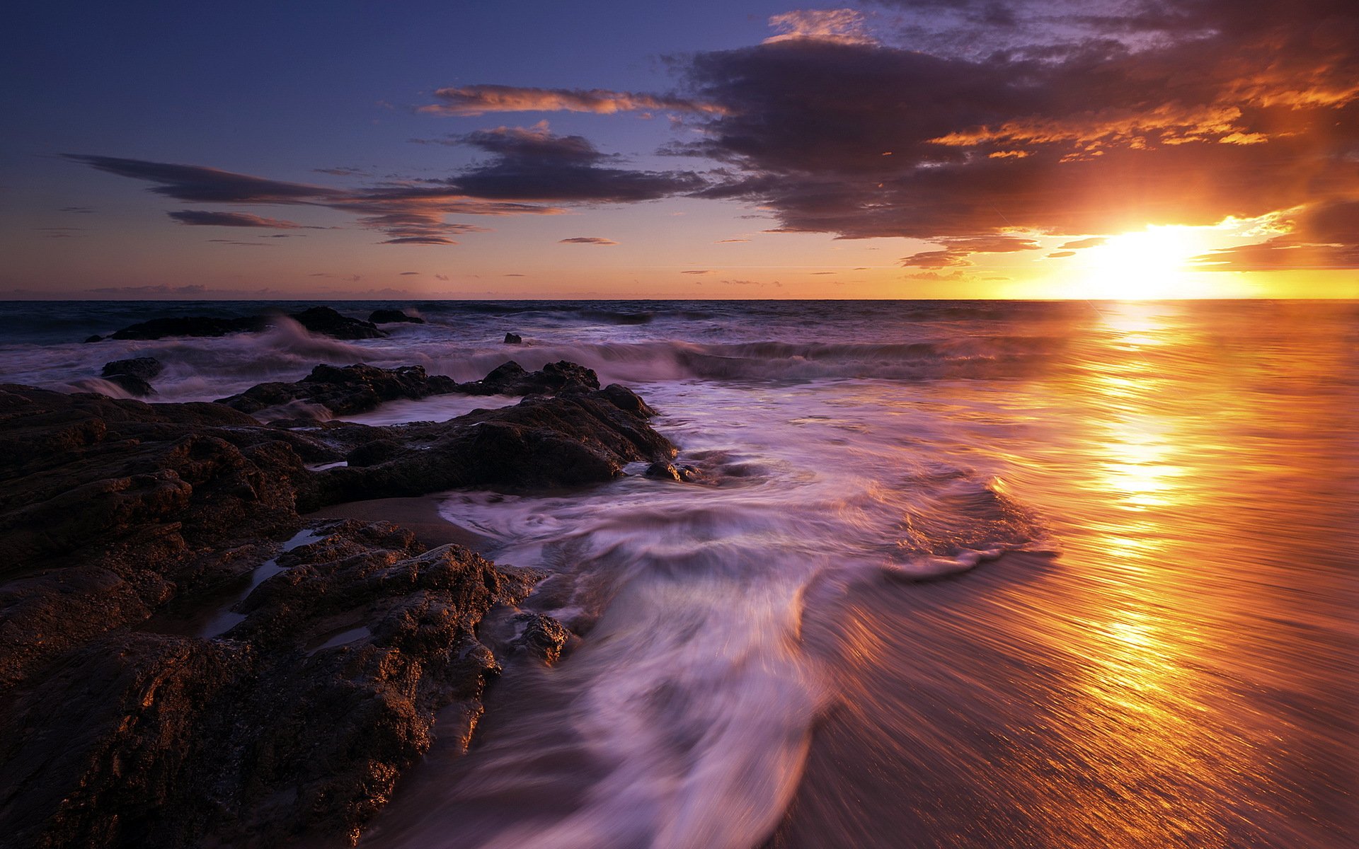 mer coucher de soleil paysage