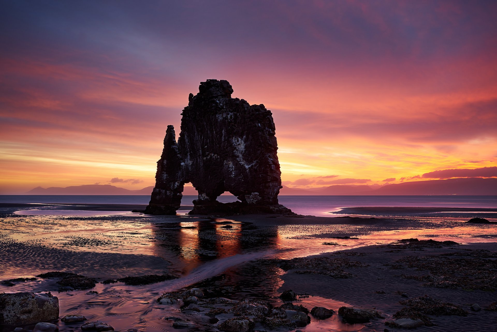 matin lever du soleil soleil eau rocher horizon zatoka vestur-hunavatnssysla islande