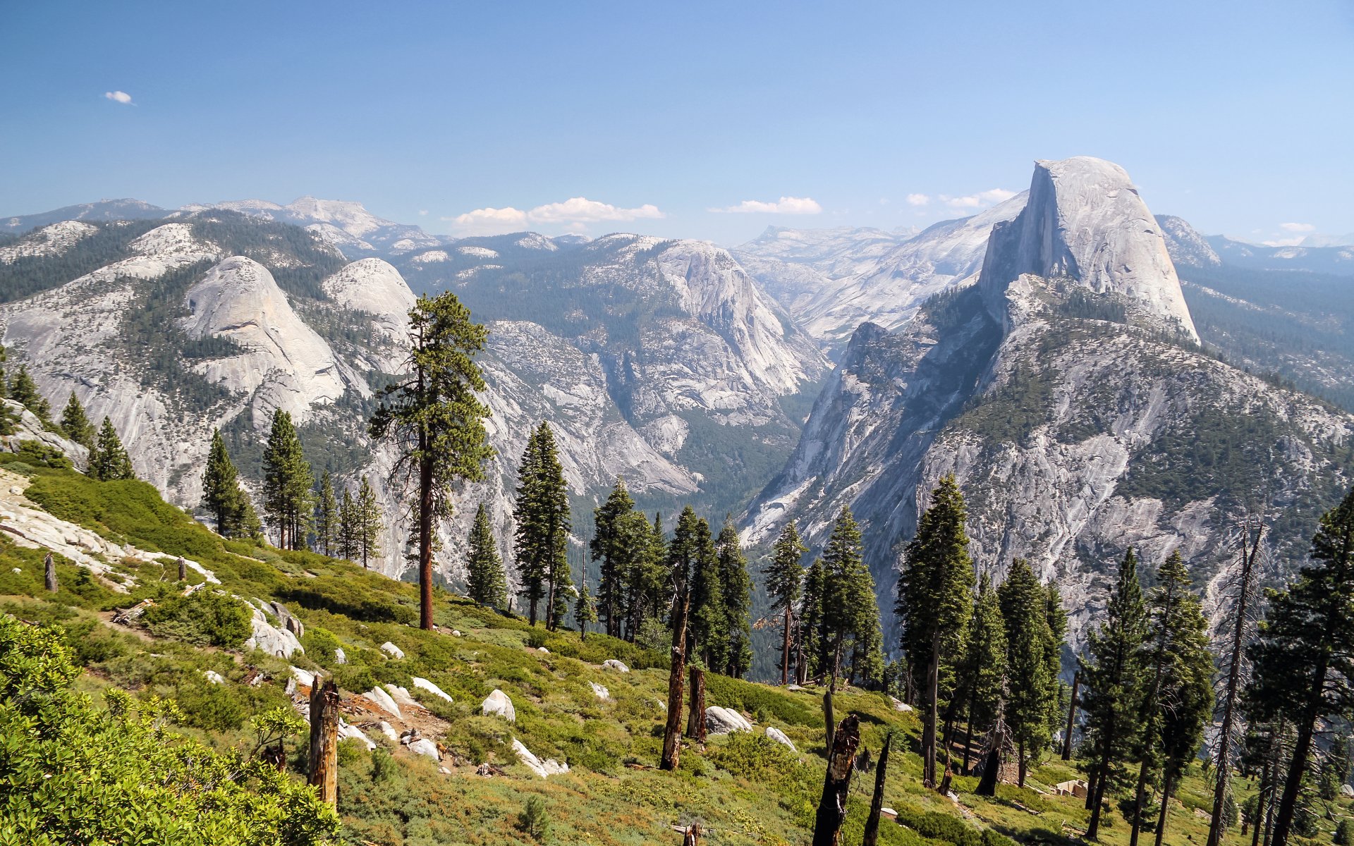 gletscher punkt yosemite yosemite national park kalifornien sierra nevada berge felsen hang bäume