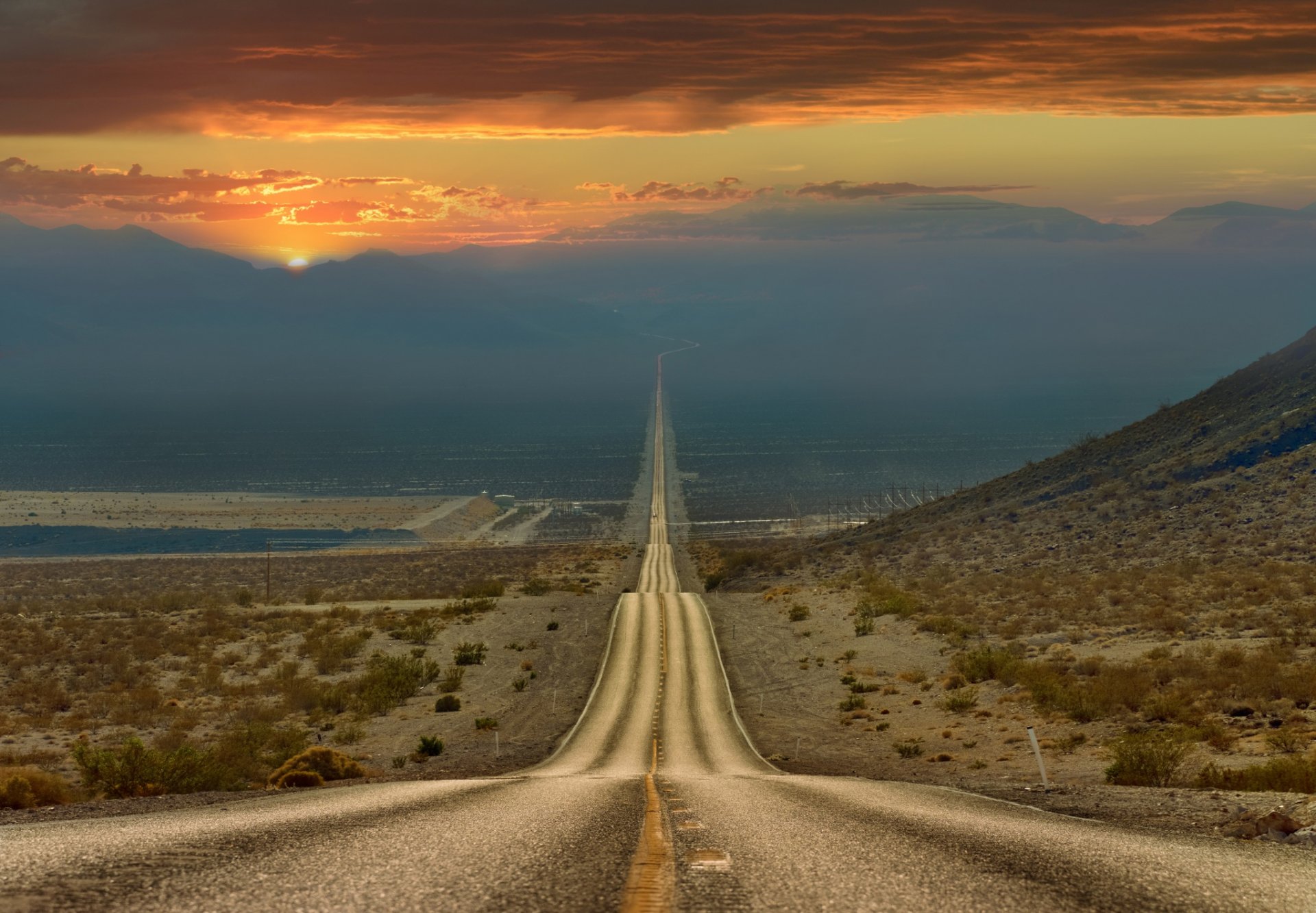 stati uniti stato california death valley cielo sera deserto strada