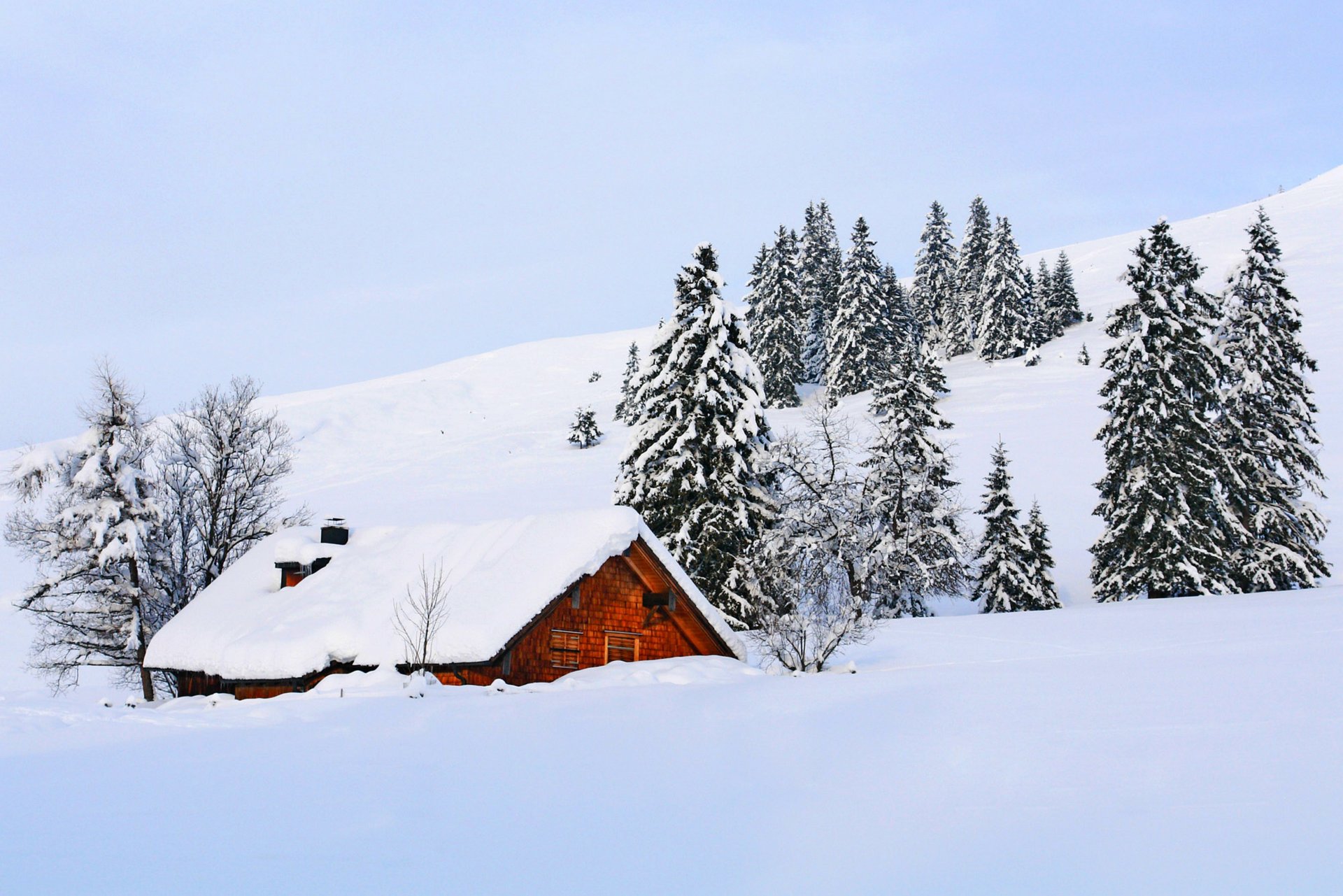 natura casa inverno neve cielo paesaggio inverno bianco fresco bello