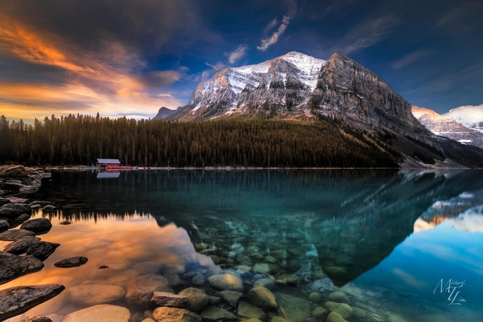 lago louise alberta canadá amanecer lago montañas naturaleza