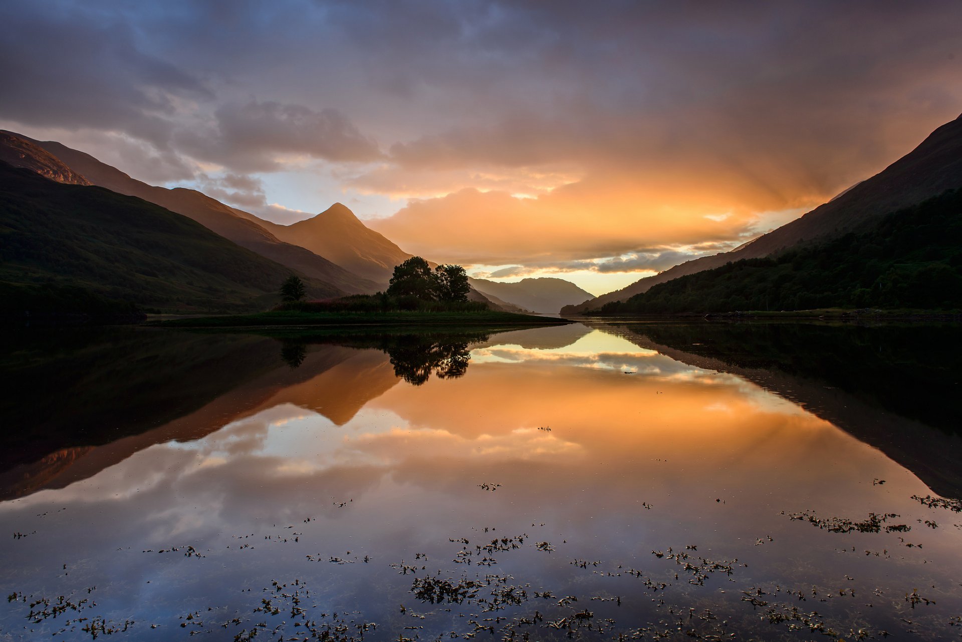 schottland hochland sonnenuntergang september wasser himmel hügel