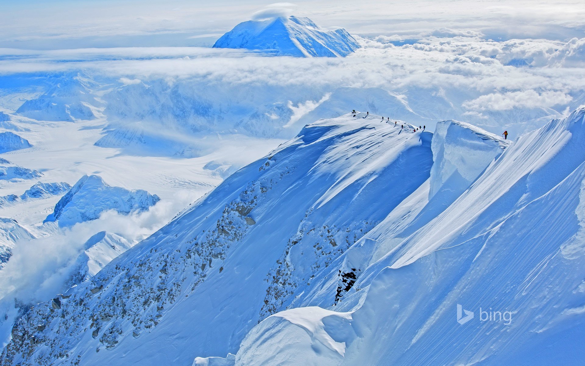 denali national park alaska usa mount mckinley schnee bergsteiger