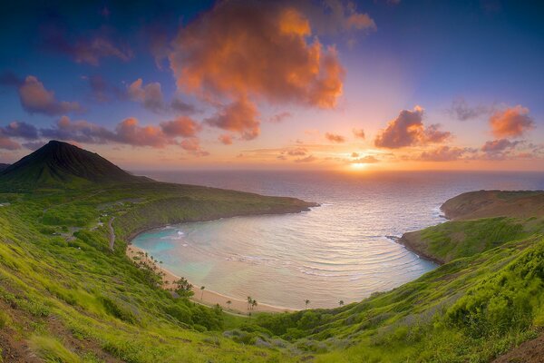 Hanauma Bucht Küste bei Sonnenaufgang