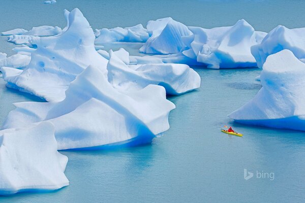 Nature. Lac propre. Icebergs