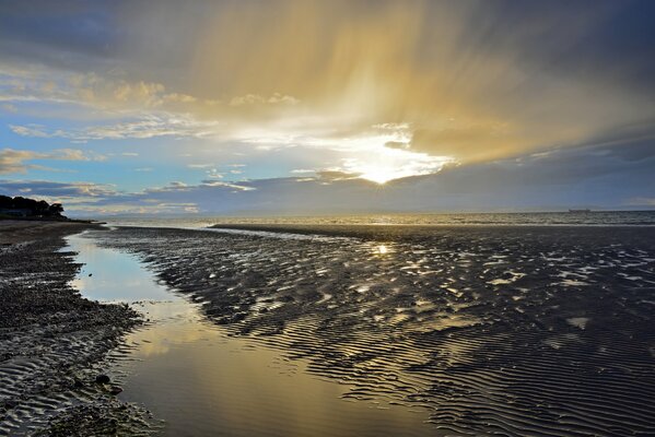 Meer Himmel Sonne Abend