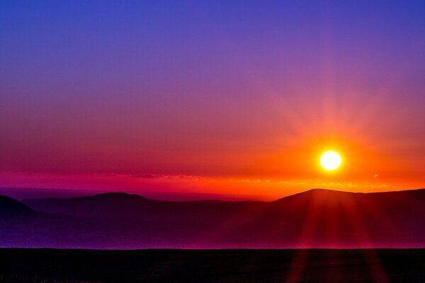 Fireball over the mountains