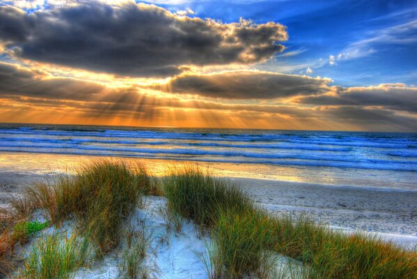 Landscape of an empty beach on the sea