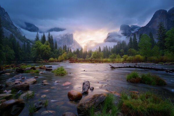Parco Nazionale della California Yosemite in primavera