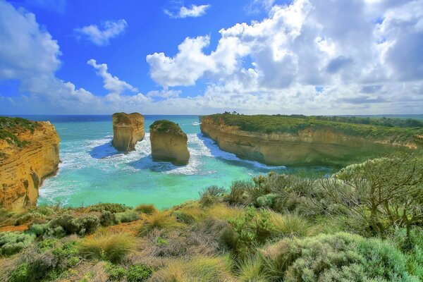 Two rocks on the sea coast