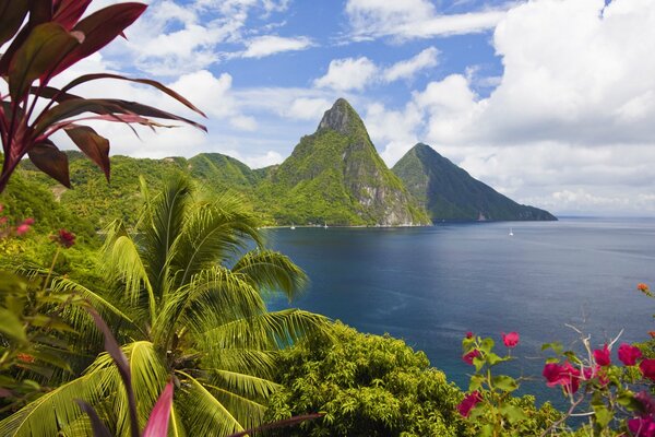 Huge mountains on the Caribbean islands